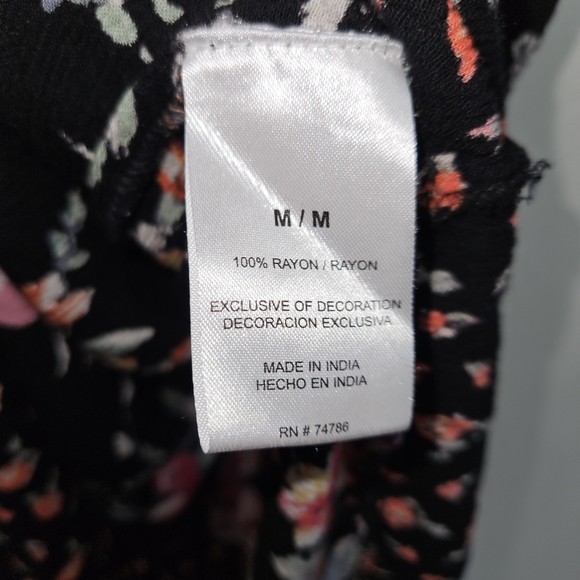 Bila Dress Womens Medium Gauzy Babydoll Floral Sleeveless Rayon Flowy Flattering - Picture 8 of 14